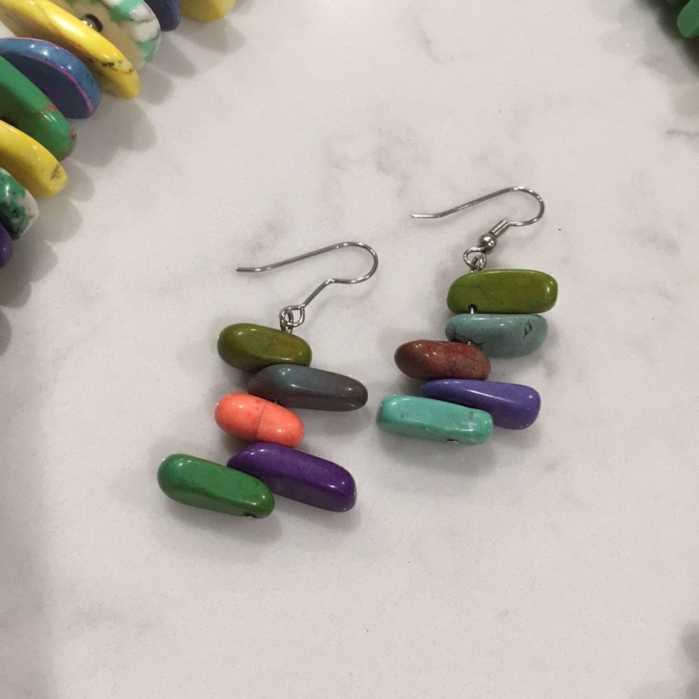 Unique Rainbow Statement Cross Necklace Set - Picture 2 of 3